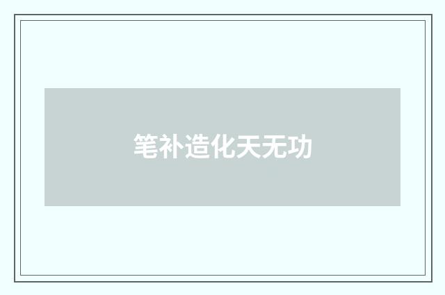 笔补造化天无功