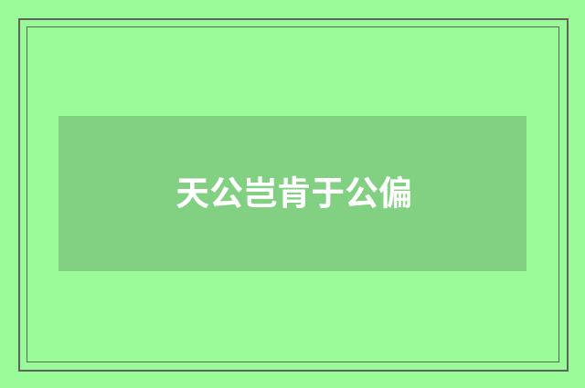 天公岂肯于公偏