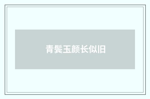 青鬓玉颜长似旧