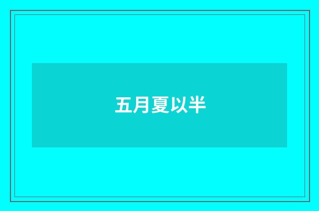五月夏以半