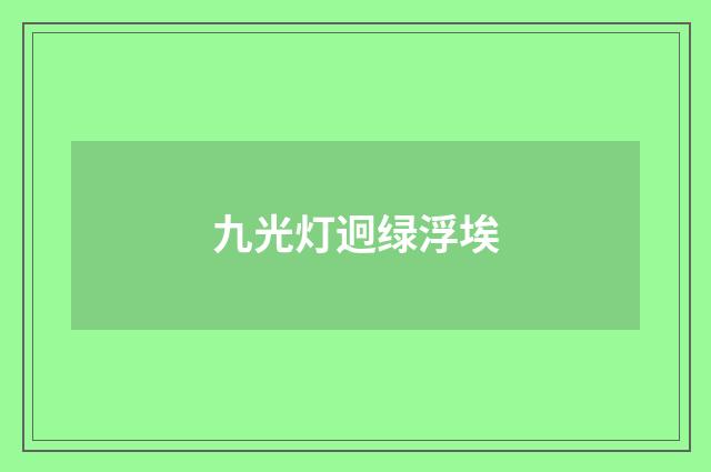 九光灯迥绿浮埃