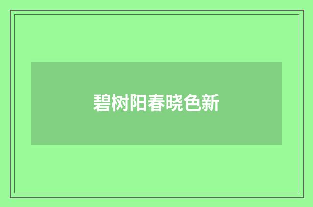 碧树阳春晓色新