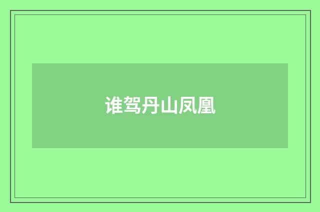 谁驾丹山凤凰