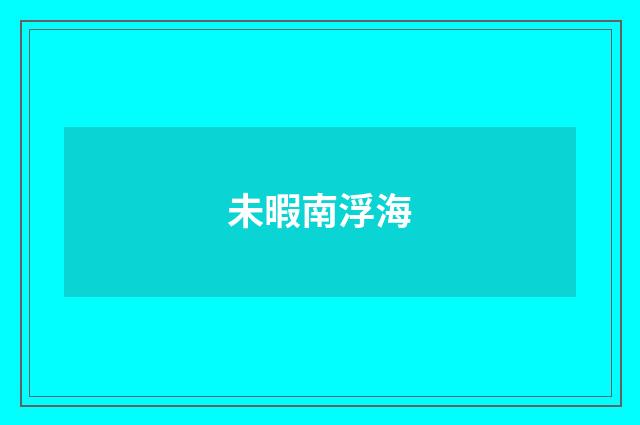 未暇南浮海