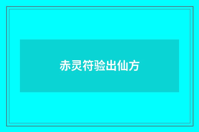 赤灵符验出仙方