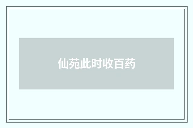仙苑此时收百药