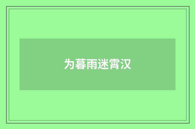 为暮雨迷霄汉