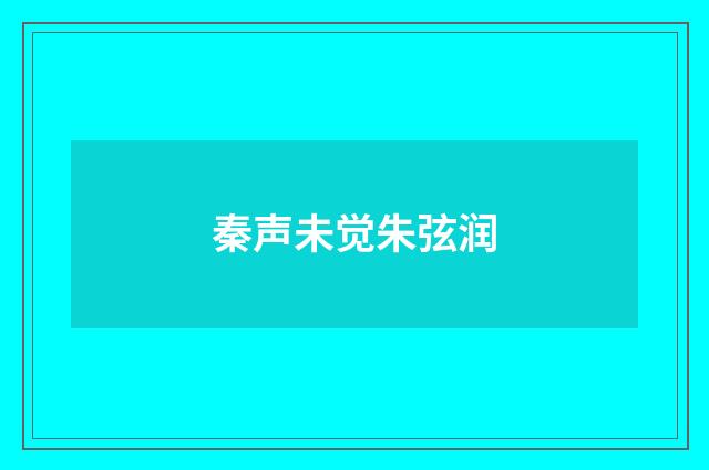 秦声未觉朱弦润