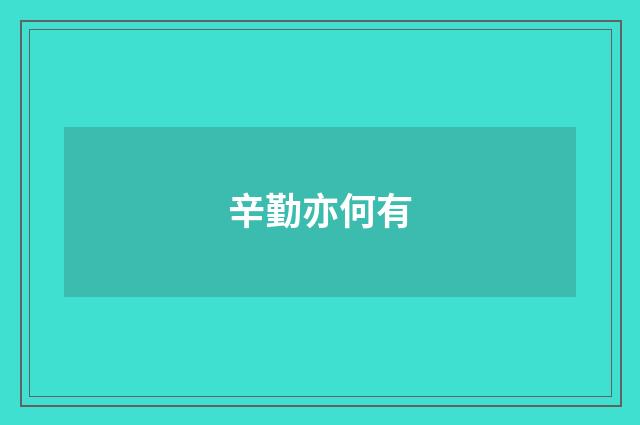 辛勤亦何有