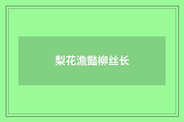 梨花澹豓柳丝长