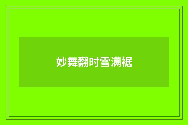 妙舞翻时雪满裾