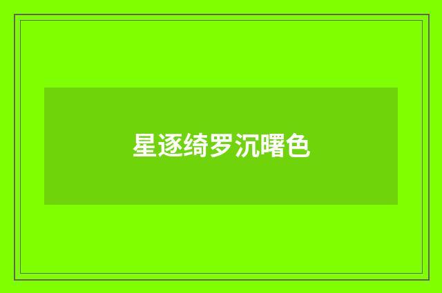 星逐绮罗沉曙色