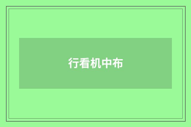 行看机中布