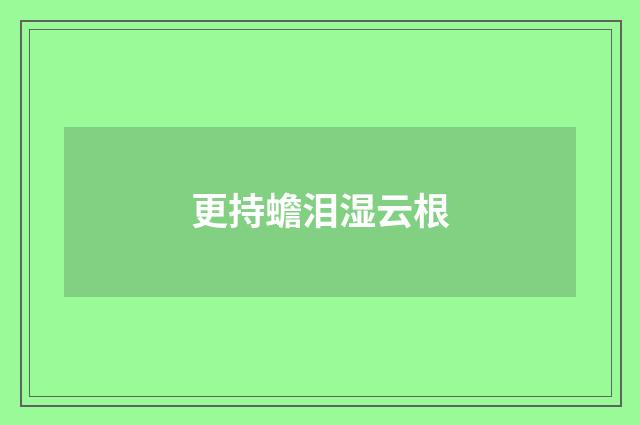 更持蟾泪湿云根