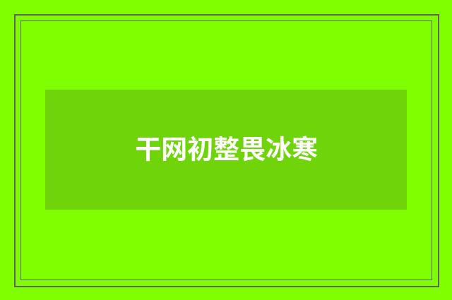 干网初整畏冰寒