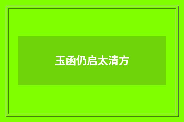 玉函仍启太清方