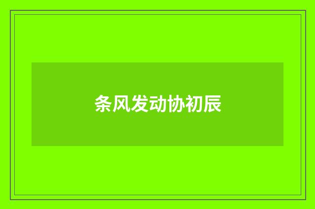 条风发动协初辰