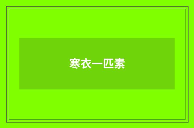 寒衣一匹素
