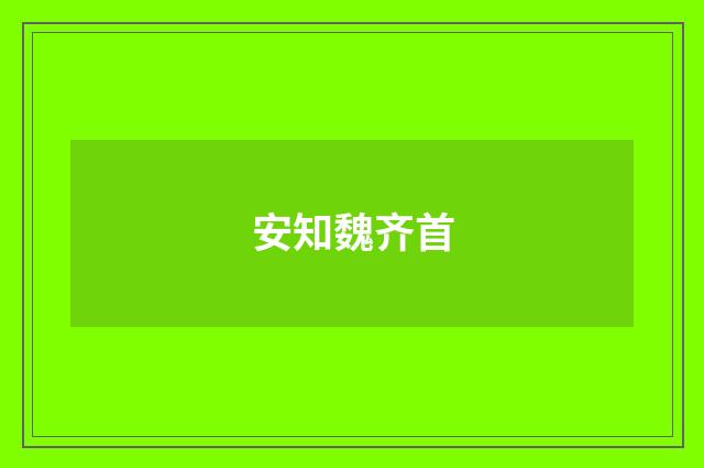 安知魏齐首