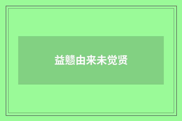 益戆由来未觉贤