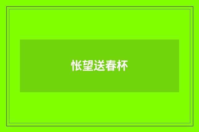 怅望送春杯