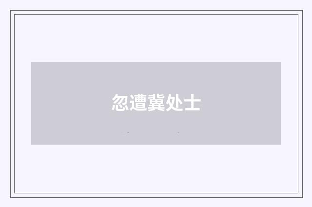 忽遭冀处士