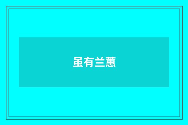 虽有兰蕙