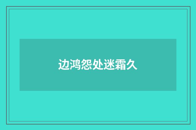 边鸿怨处迷霜久