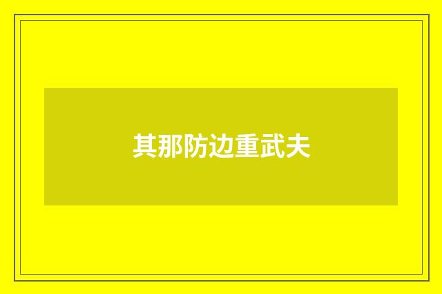 其那防边重武夫