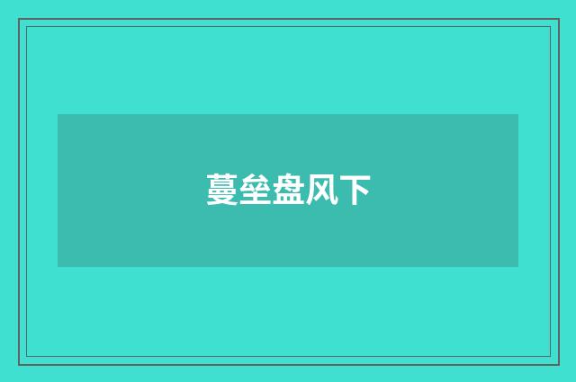 蔓垒盘风下