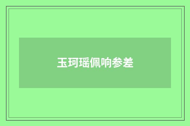 玉珂瑶佩响参差