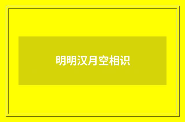 明明汉月空相识