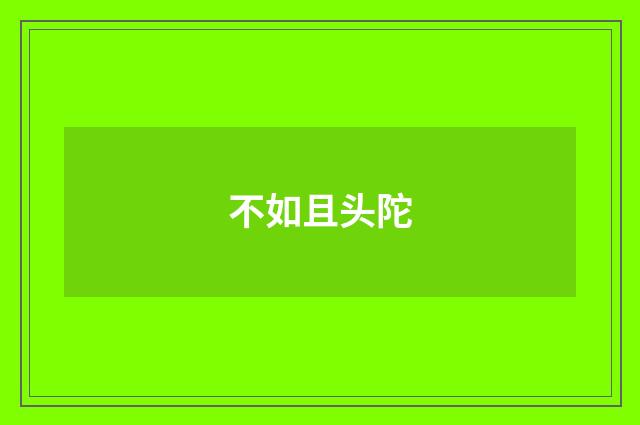 不如且头陀