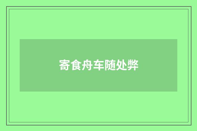 寄食舟车随处弊