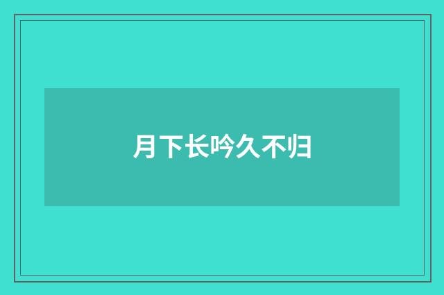 月下长吟久不归