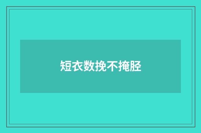 短衣数挽不掩胫
