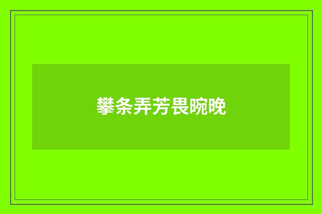攀条弄芳畏晼晚