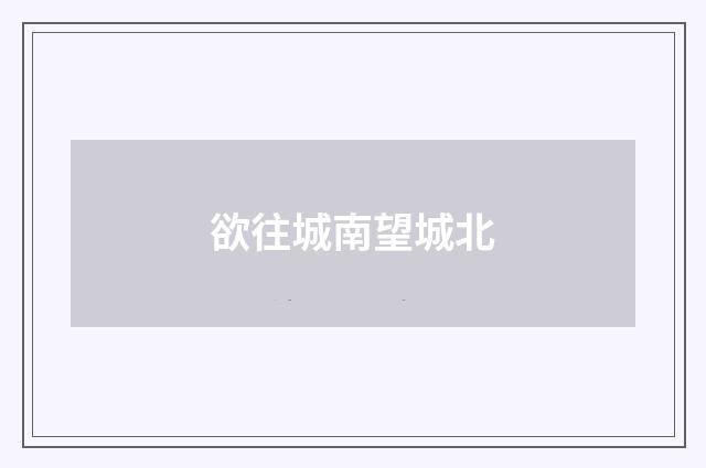 欲往城南望城北