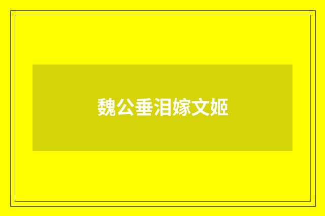 魏公垂泪嫁文姬
