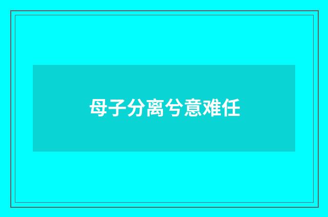 母子分离兮意难任
