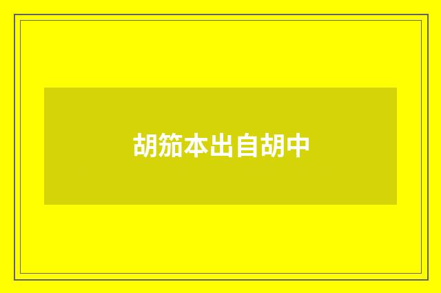 胡笳本出自胡中