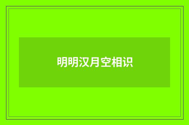 明明汉月空相识