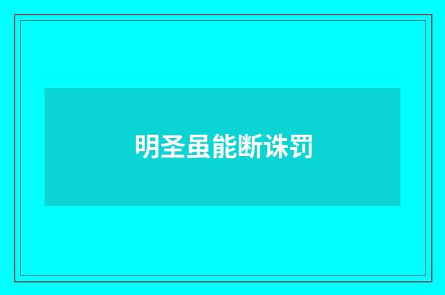 明圣虽能断诛罚