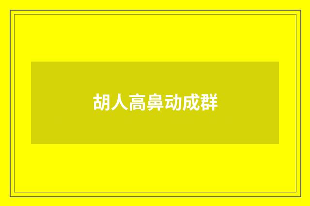 胡人高鼻动成群