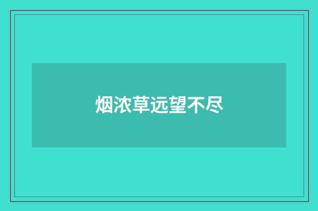 烟浓草远望不尽