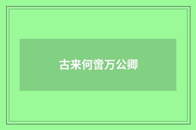 古来何啻万公卿