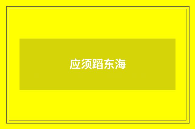 应须蹈东海
