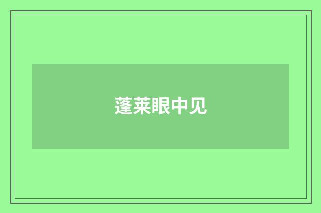 蓬莱眼中见