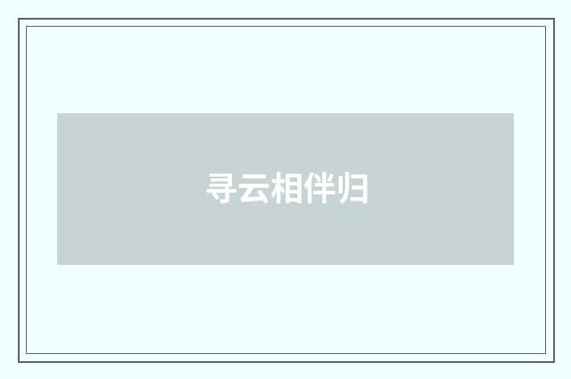 寻云相伴归