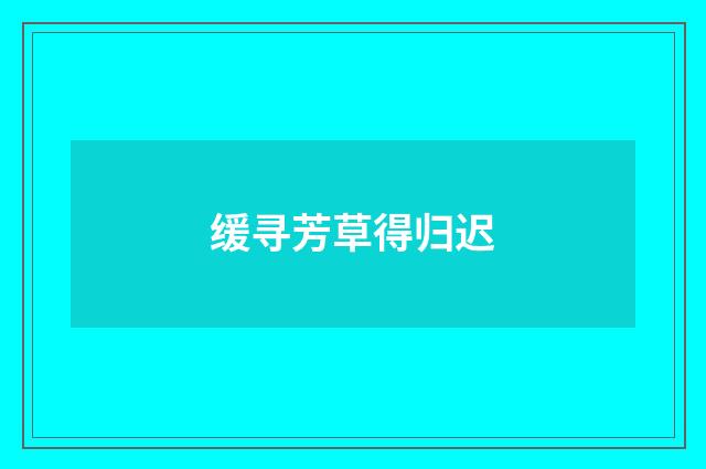 缓寻芳草得归迟